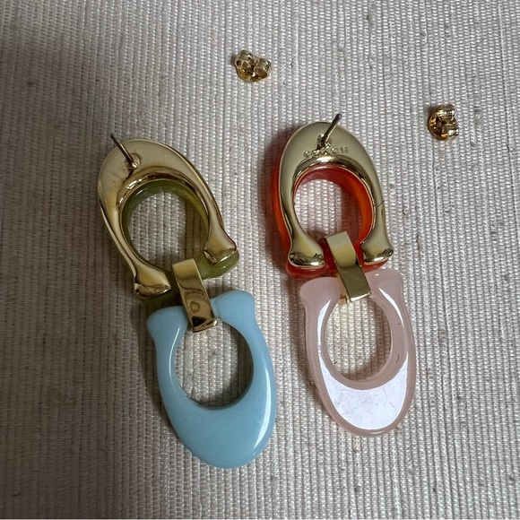 Coach Signature C Link Drop Earrings NWT - Picture 2 of 8